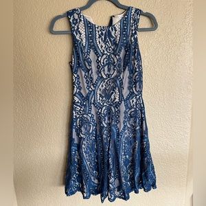 Blue lace dress